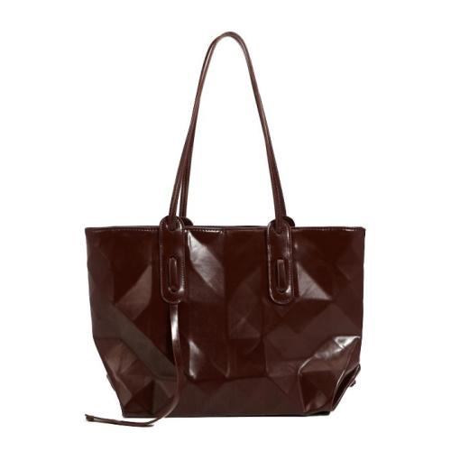 2024 Custom Foldable Triangle Tote Bag Simple Design Vegan Leather Shoulder Bags For Women