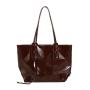 2024 Custom Foldable Triangle Tote Bag Simple Design Vegan Leather Shoulder Bags For Women