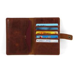 Custom genuine smooth leather passport holder class A crazy horse leather passport holder travel wallet