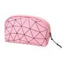 Wholesale Custom Private Label Hand Cosmetic Bags Luxury Korean Geometric Rhombus PU Cosmetic Bags