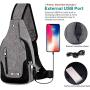 Large Capacity Lightweight Casual Canvas Single Shoulder Crossbody Chest Bag Sling Shoulder Bag With Usb Charging Port