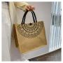 Hot Selling CCF350 Vintage Large Capacity Shoulder Bag Summer Canvas Beach Tote Bags Women Handbags Ladies Travel Shopping Bag