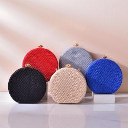 Markdown sale superior quality womens clutch bag multi-colors flower shape button lock round evening bags