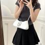 Simple fashionable casual shoulder bag leisure underarm bag 2024 summer new Korean style fashionable small square bag handbag