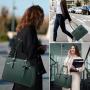 LOVEVOOK Fashion Modern Business Office Work Bag Waterproof PU Leather 15.6 Inch Computer Laptop Tote Bag for Women