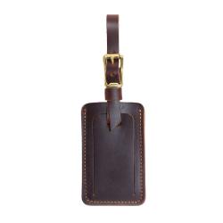 Wholesale custom handcrafted full grain leather luggage tag with adjustable strap