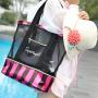 Gelory Striped Wet And Dry Separation Swimming Bag Women Fitness Sports Leisure Beach Bag