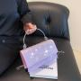 Simple Casual Water Diamond Small Square Bag for Women's 2024 Summer New Trend Shining Chain Handhag One Shoulder Crossbody Bag