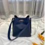 Genuine Leather Bucket Tote Bag 2021 Brand Fashion Litchi Pattern Ladies Sling Handbags Trendy Luxury Shoulder Bag Women
