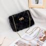 Pure Color Shoulder Crossbody Bag Metal Chain Women's Shoulder Bags Plush Bags Women Handbags Shoulder JY220827