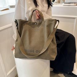 KBW433 Women Canvas Bag 2023 New Retro Casual Shoulder Crossbody Tote Bag Large Capacity Cloth Bag For Lady