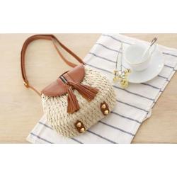 KBW053  New Paper Rope Woven Package Fresh Cross-body Straw Woven Bag Beach Holiday Shoulder Women's Bag Woven Bag