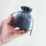 Custom Emboss Logo Soft Blue Luxury Flannel Gift Packaging Drawstring Velvet Jewelry Pouch Bag