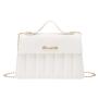Summer Fresh Sweet Ladies Handbag Pure Color Fashion Shoulder Crossbody Bag Texture Fabric Large Capacity Magnetic Button Bag