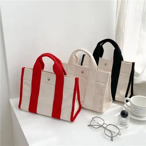 Women handbag fashion leisure ladies hand bags Creative design clashing colors shoulder crossbody bag women canvas tote bags
