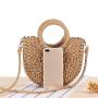 ZWY326 Daily Beach Vacation Girls Knitting Bag New Fashion Half Round Straw Bag Wholesale Eco-friendly Crossbody Shoulder Bag