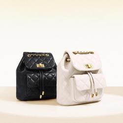 Women's New Arrivals Quilting Backpack Classic Premium Hardware Customized Pu Leather Logo Stylish