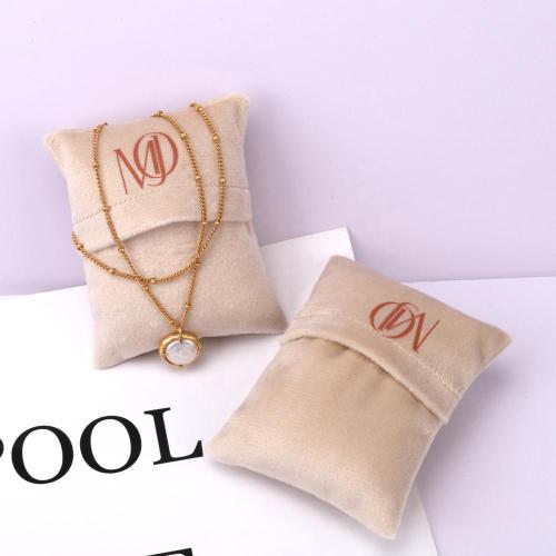 Custom Logo Printed Velvet Fabric Pouch Flap Jewelry Display For Watch Necklace Bracelet