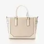 Wholesale China Supplier Large Capacity  Beige And White Leather Tote Bag Pu Leather Handbags For Women