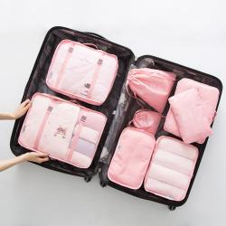 Custom Logo 8 Pcs/set Luggage Storage Bag Travel Clothes Bags Packing Cubes Travel Luggage Sets For Women Men