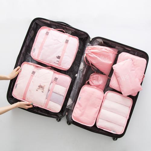 Custom Logo 8 Pcs/set Luggage Storage Bag Travel Clothes Bags Packing Cubes Travel Luggage Sets For Women Men