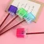 Double Hole Plastic with Cover Garbage Can Type New Ps Material Pencil Sharpener Children's Stationery Stock