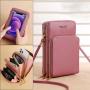 KBW061 Hot Sale Large Capacity Solid Color Fashionable Simple Shoulder Bag Touch Screen Cross-body Women's Mobile Phone Bag