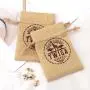 Eco-friendly Small Jute Hession Packaging Drawstring Bag Custom Logo Printed Linen Gift Sachet Jewelry Pouch