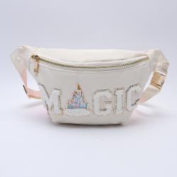 Keymay Custom Logo Embroidered Letter Fanny Pack Crossbody  Waterproof Nylon Running Waist Pack Bum Bag Belt Bag