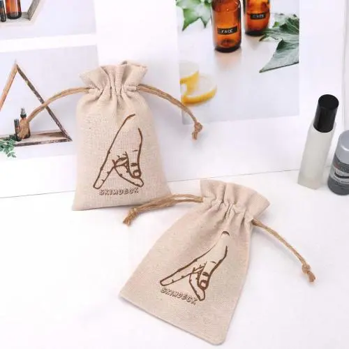 Eco-friendly Jute Coffee Tea Sack Bag Custom Logo Printing Drawstring Christmas Gift Packing Brualp Pouch