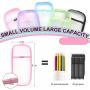 Gelory Zipper Pencil Case Stationary Organizer Makeup Bag Simple Custom Transparent Mesh Pencil Pouch for travel office
