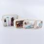 Keymay Stock No MOQ 5 Colors Clear Cosmetic Bags Personalized Letter Patches Storage Transparent Toiletry Bag for Women
