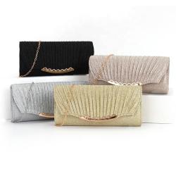 Women's Evening Bags Chain Crossbody Pleated Party Ladies Purse Wedding Handbag Clutch Bags