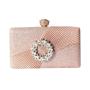 Hot Sale Factory Direct Luxury Ladies Fashionable Metal Frame Diamond Pearl Pleated Evening Bag for Bridal Wedding Party