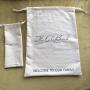 Nude Custom Luxury Cotton Linen Gift Packaging Pouch With Logo Promotional Drawstring Bag