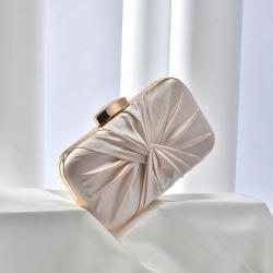New Designer Silk Pleated Bridal Purse Clutch Evening Bag Wedding Black Dinner Bag Sling Handbag For Women