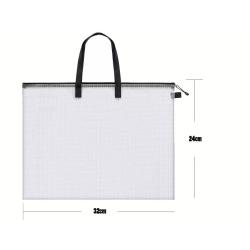Portfolio Bag Poster Storage Bag with Handle and Zipper 19 x 25 Inch Organizer Transparent Bag