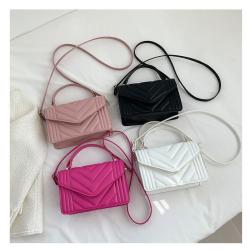 2023 Checkerboard Small Fabric PU Leather Flap Crossbody Bags for Women Fashion Handbags Lady Shoulder Bags