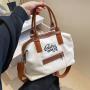 Fashion Travel Handbag Tote Bag Drawstring Canvas Tote Bag With Zipper Pocket Large Canvas Tote Bag Plain