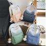 HR250 Junior High School Student Backpack Female Graffiti Gradual Personality Trend Ins Backpack Canvas Backpack Anti Splashing