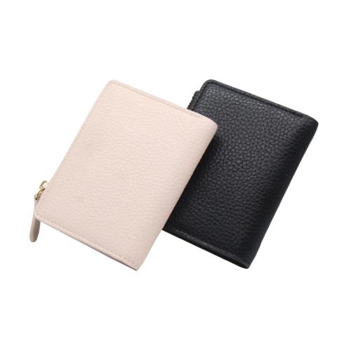 2021 cheap short leather men rfid wallet genuine leather wallet with zipper