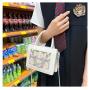 Custom Design Women clear tote cute Handbags Fashion Clear Window Pins Display Girls Crossbody pain Bag