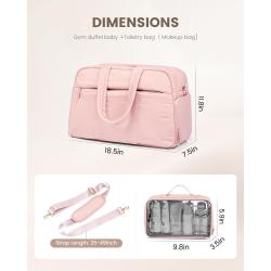 LOVEVOOK Waterproof Puffer Workout Bag Sports Gym Carry on Weekender Bags with shoe wet compartment for women Travel Duffel Bag