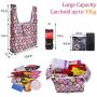 Gelory Custom Reusable Grocery Shopping Bags Foldable Polyester Waterproof Foldable Tote Shopping Bags With Attached Pouch