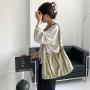 New product Fashion pleat design shoulder bags for women luxury handbags for women large capacity soft Nylon bag