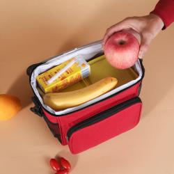 ZX075 Reusable Insulated Lunch Box Double Deck Soft Handle Cooler Bags Outdoor Fresh Keeping Thermal Insulated Shoulder Bags