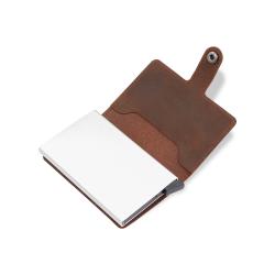 Wholesale Metal Front Pocket Wallet Genuine Leather Pop Up Metal Credit Card Holder Wallet