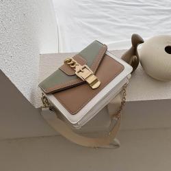 Female New Korean Tide Small Bag Fashion Simple Collision Colour Small Square Shoulder Bag Single Shoulder Crossbody Bag