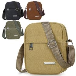 Retro men's new canvas diagonal span minimalist men's canvas bag
