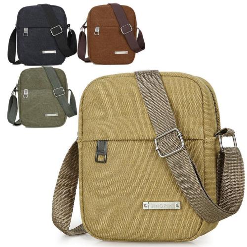 Retro men's new canvas diagonal span minimalist men's canvas bag
